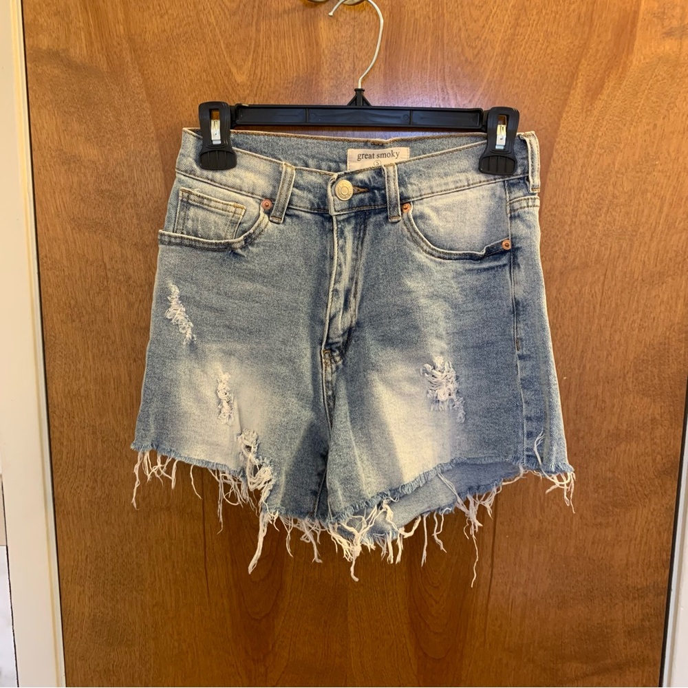 High waisted denim shorts